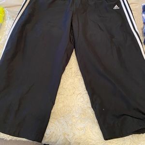 Adidas Black Capri Wide Leg Pants Size XL
